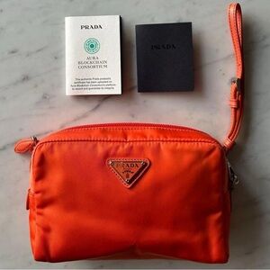 Prada Vibrant Orange Pouch